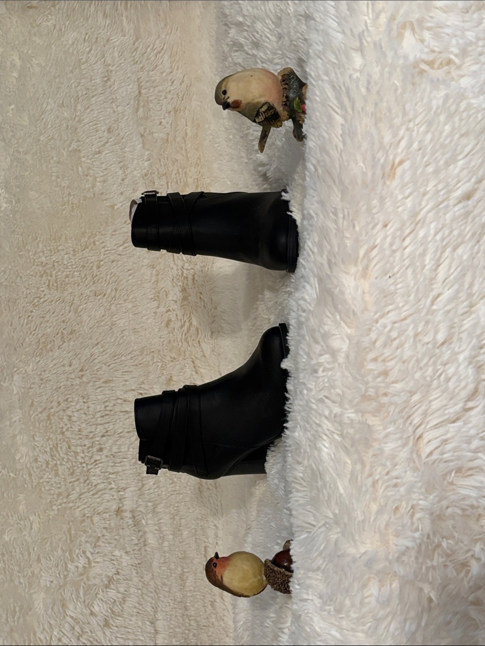 Dream Pairs Black Ankle Booties with Buckle Straps